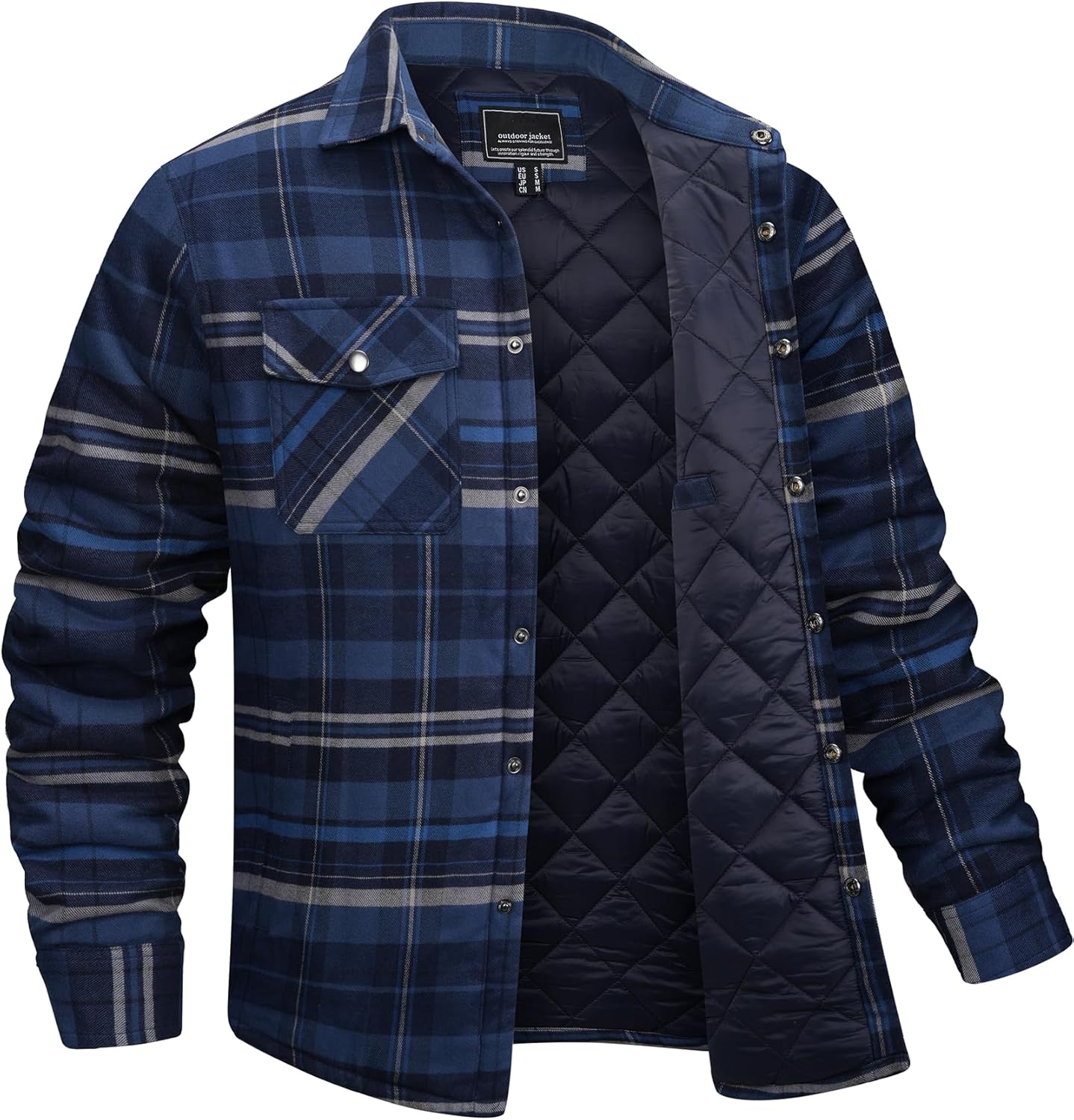 EKLENTSON Men's Flannel Shirt Jacket for Warm Winter Comfort