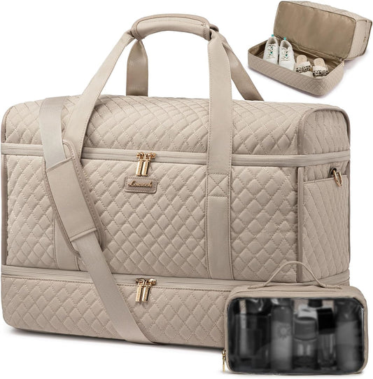 LOVEVOOK Large Travel Duffle Bag with Shoe Compartment for Women