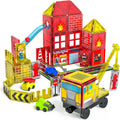 Magnetic Tiles for Kid - Fire Rescue & Construction Playset