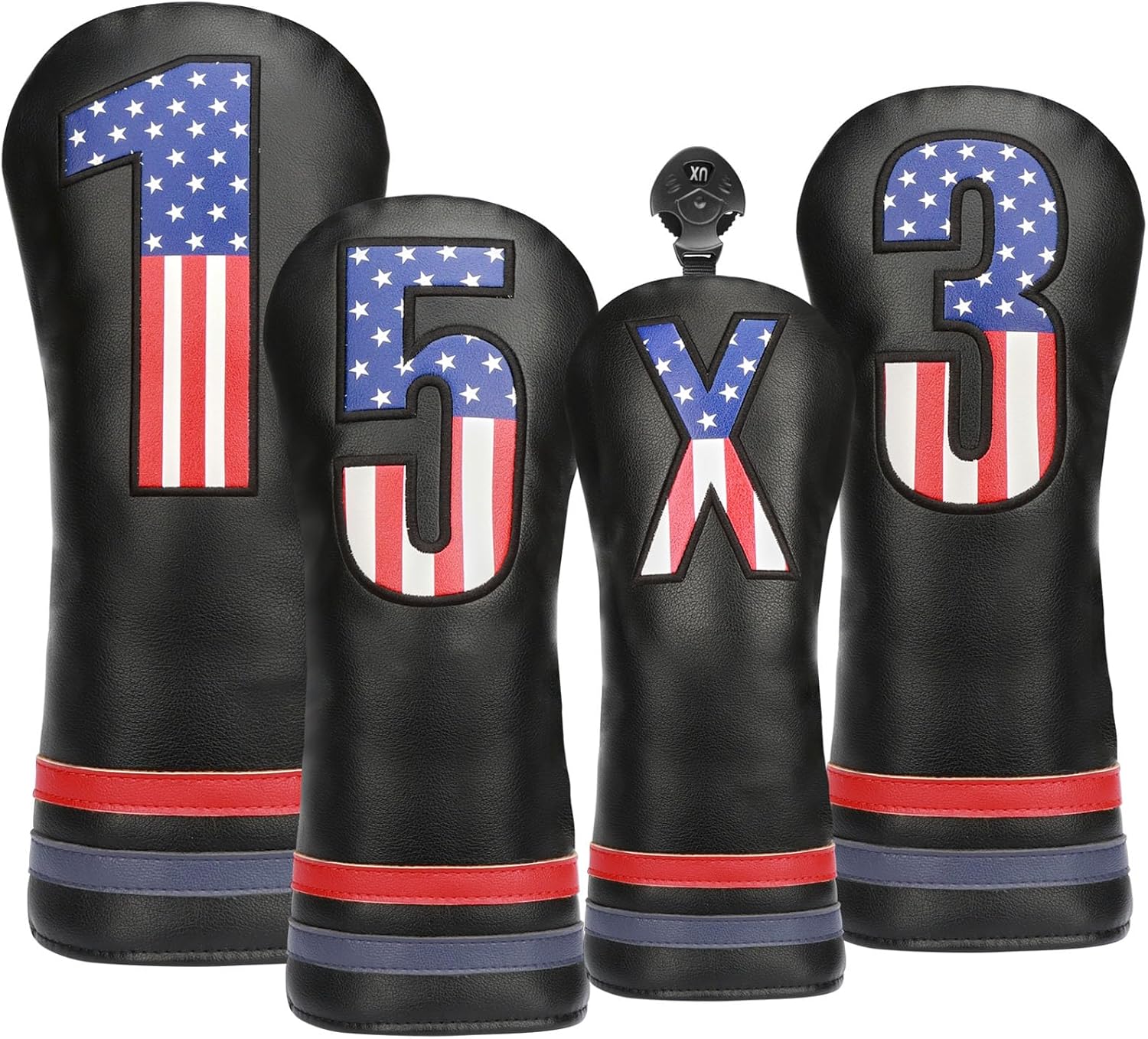 USA Stars and Stripes Golf Head Covers for Woods and Drivers