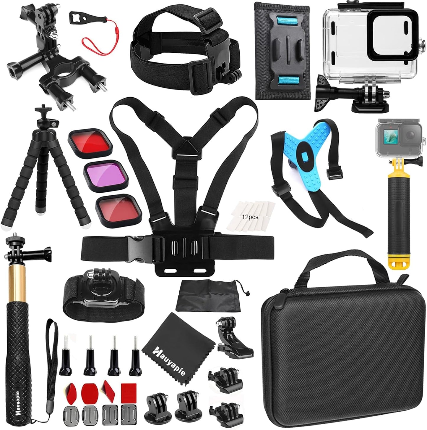 Accessories Kit Pack for GoPro 12 11 10 9 Hero Black Bundle