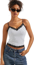 SUUKSESS Women Padded Lace V Neck Tank Top - Double Lined Soft Fit