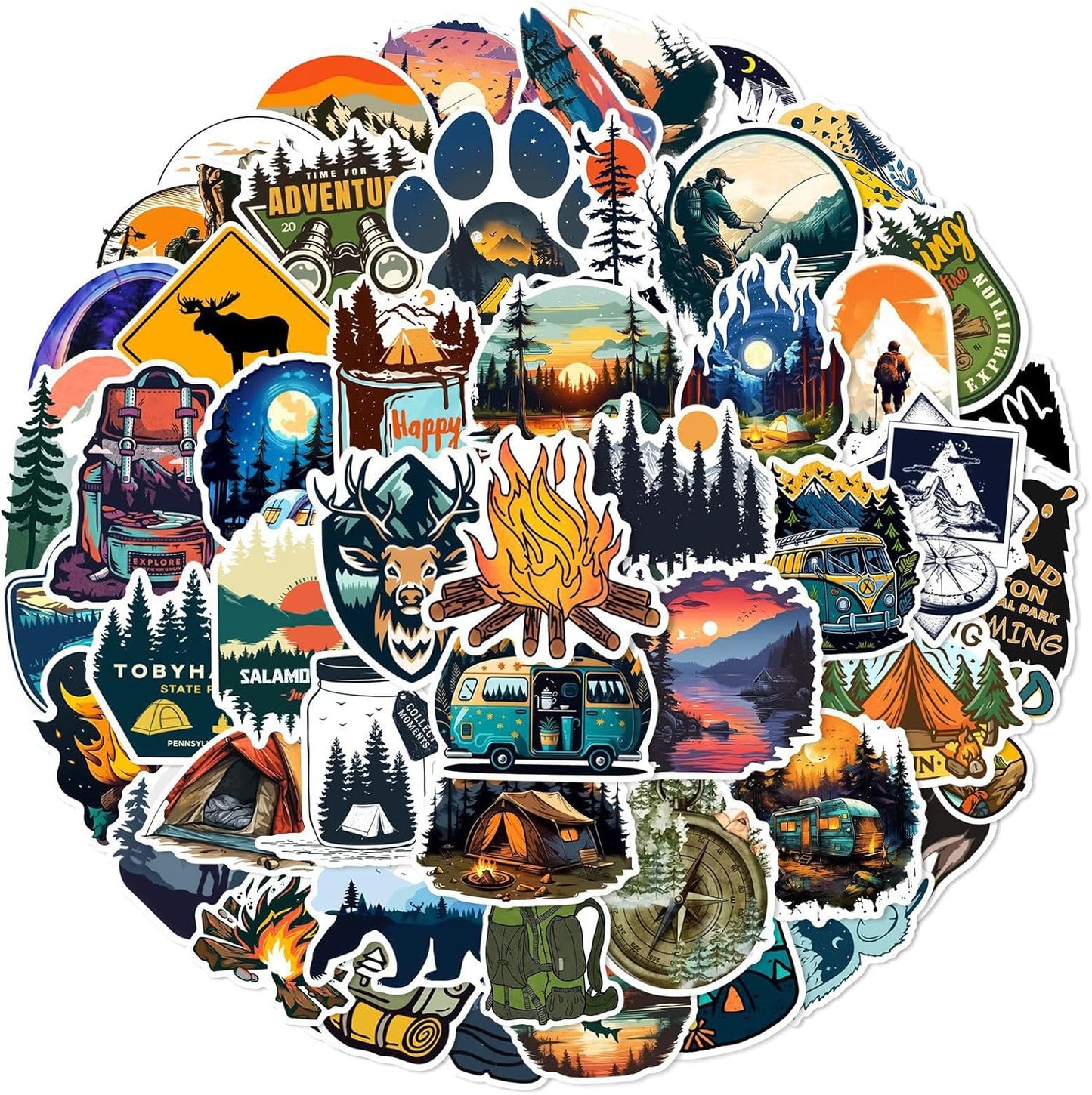 Adventure Camping Waterproof Stickers - LANGALANG