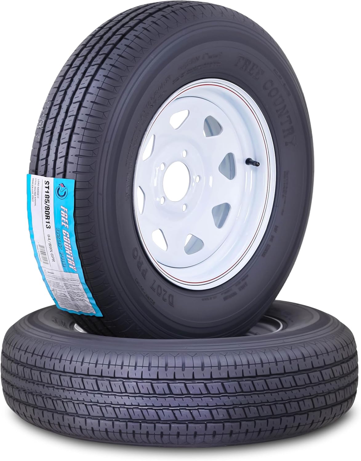 Free Country Trailer Tire Wheel Assembly ST185/80R13 Set of 2