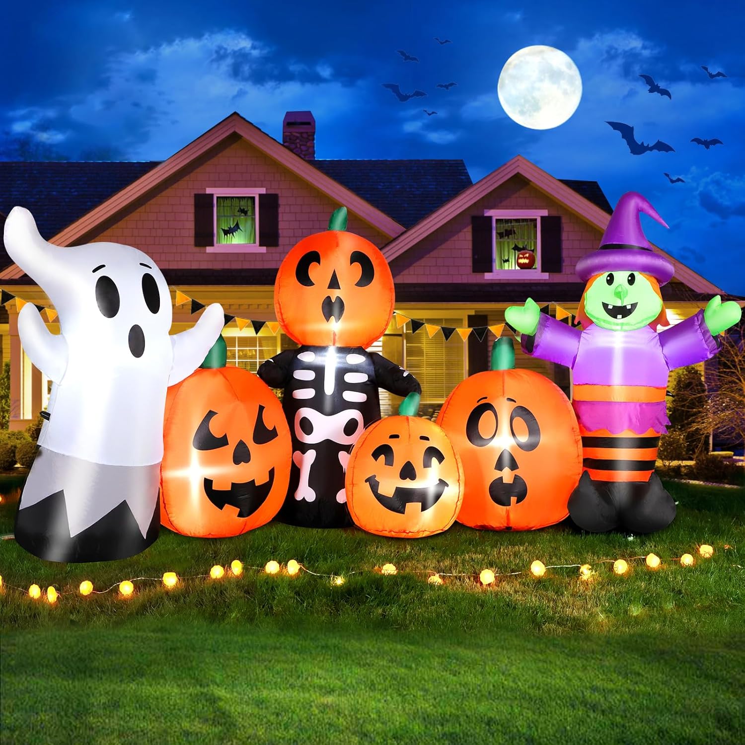 8FT Halloween Inflatables Pumpkin Decoration for Spooky Fun
