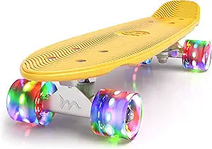 M Merkapa 22 Inch Complete Mini Cruiser Skateboard for Kids