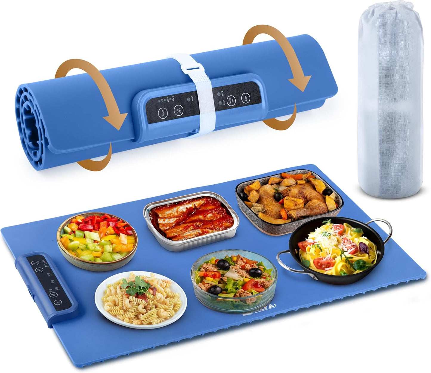 Extra Large Food Warming Mat with Auto Shut-Off for Safe Use