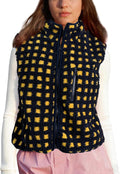 Womens Checkered Sherpa Vest Sleeveless Fleece Jacket - Cozy Fall fit