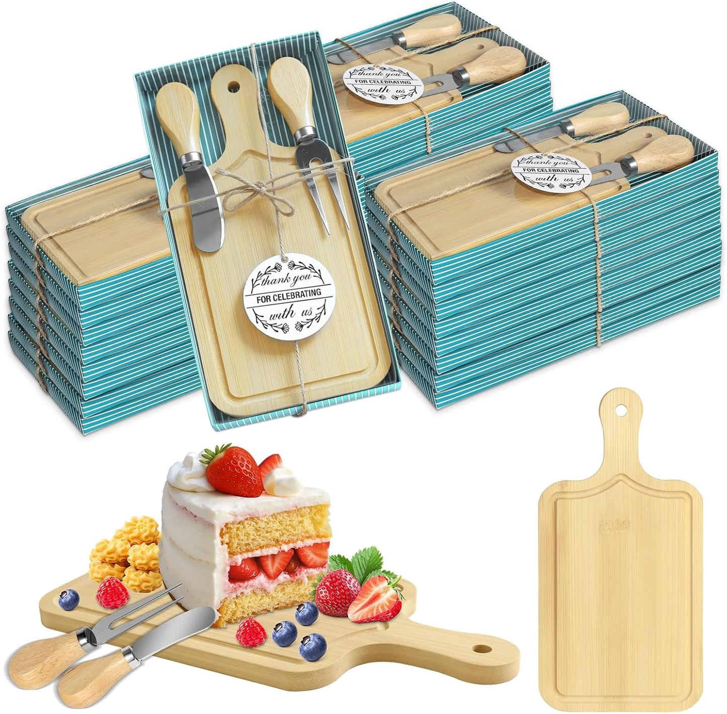 24 Sets Baby Bridal Shower Prizes with Bamboo Cheese Boards