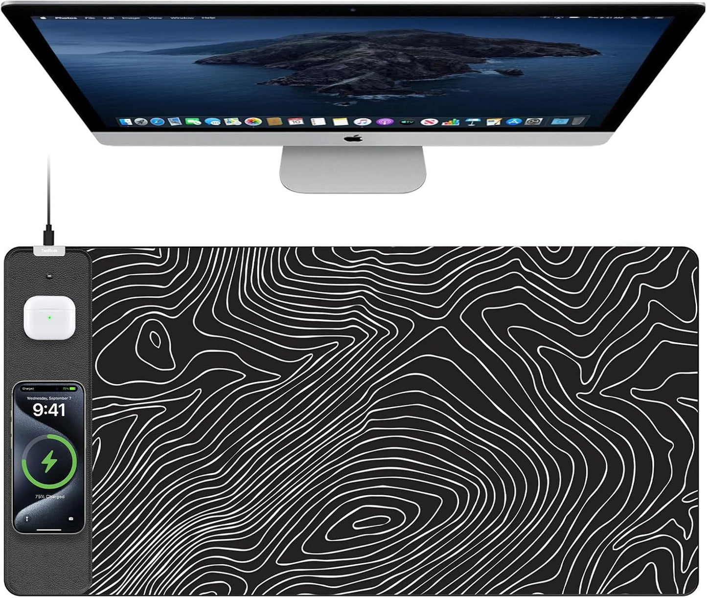 TopMade XXL Large Wireless Charging Mouse Pad for Gaming Desk