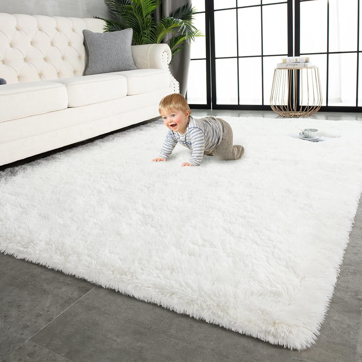 Super Soft Shaggy Rugs for Living Room and Bedroom Decor