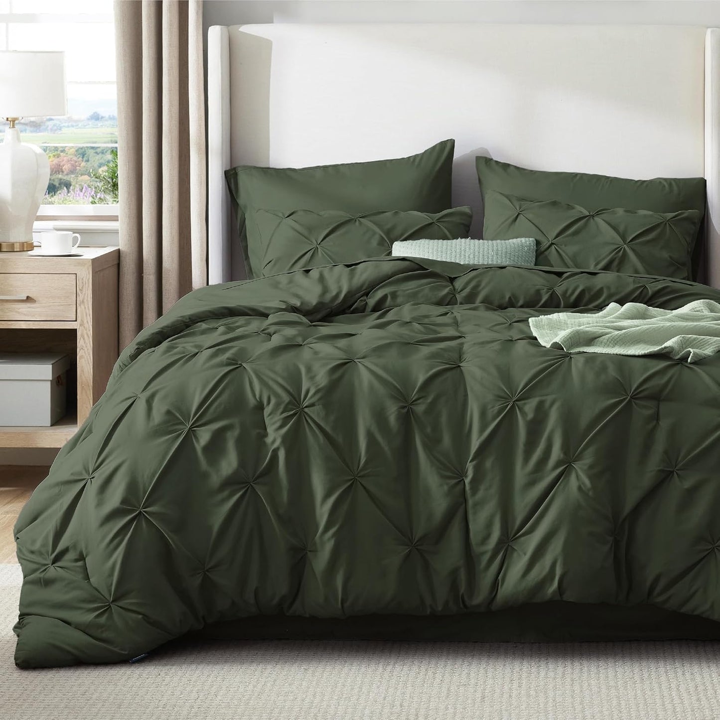 Bedsure Twin XL Comforter Set - Elegant 5 Piece Dorm Bedding