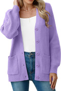 Chunky Knit Cardigan Sweater Women V Neck Button Up - Cozy Layer