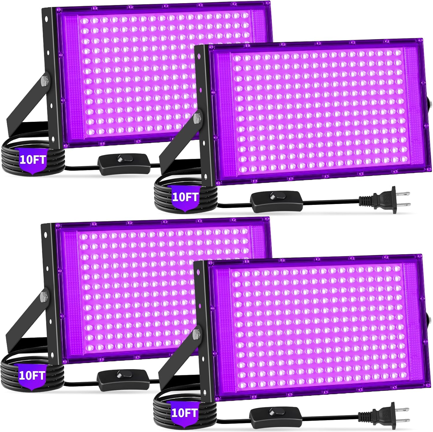 200W Black Lights for Glow Parties, Waterproof & Easy Setup
