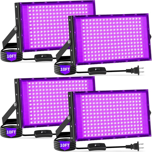 200W Black Lights for Glow Parties, Waterproof & Easy Setup