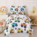PERFEMET Toddler Bedding Set 4 Piece - Soft Cars Comforter