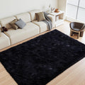 Black Rugs for Living Room Fluffy 4x6 ft Plush Area Rug - Soft 1.7in