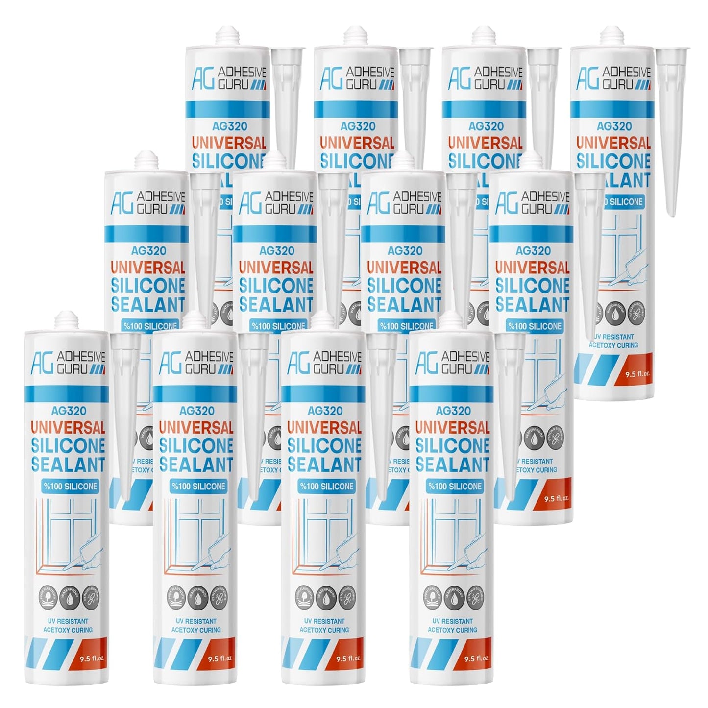 Adhesive Guru Clear Silicone Sealant Waterproof for All Uses