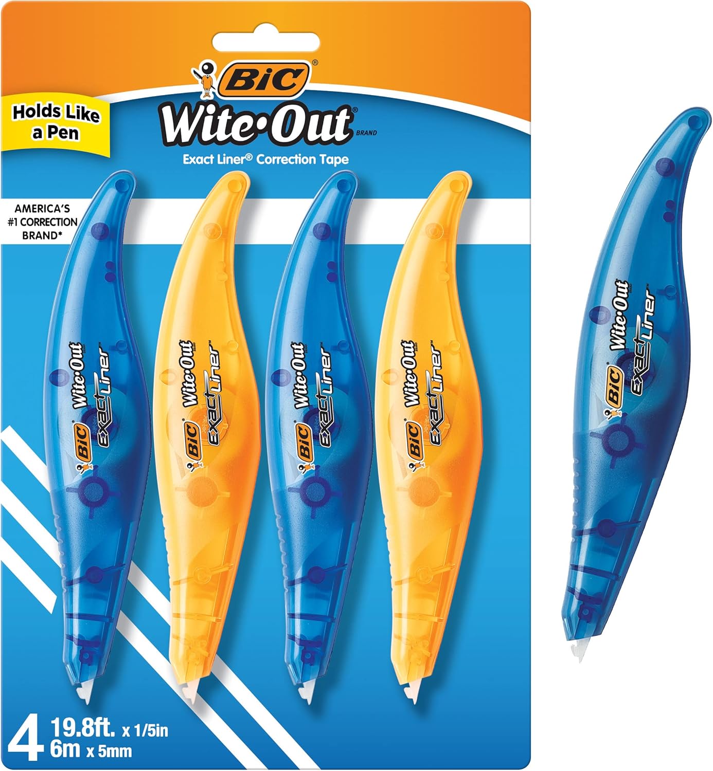 BIC Wite-Out Brand Exact Liner Correction Tape for Easy Fixes