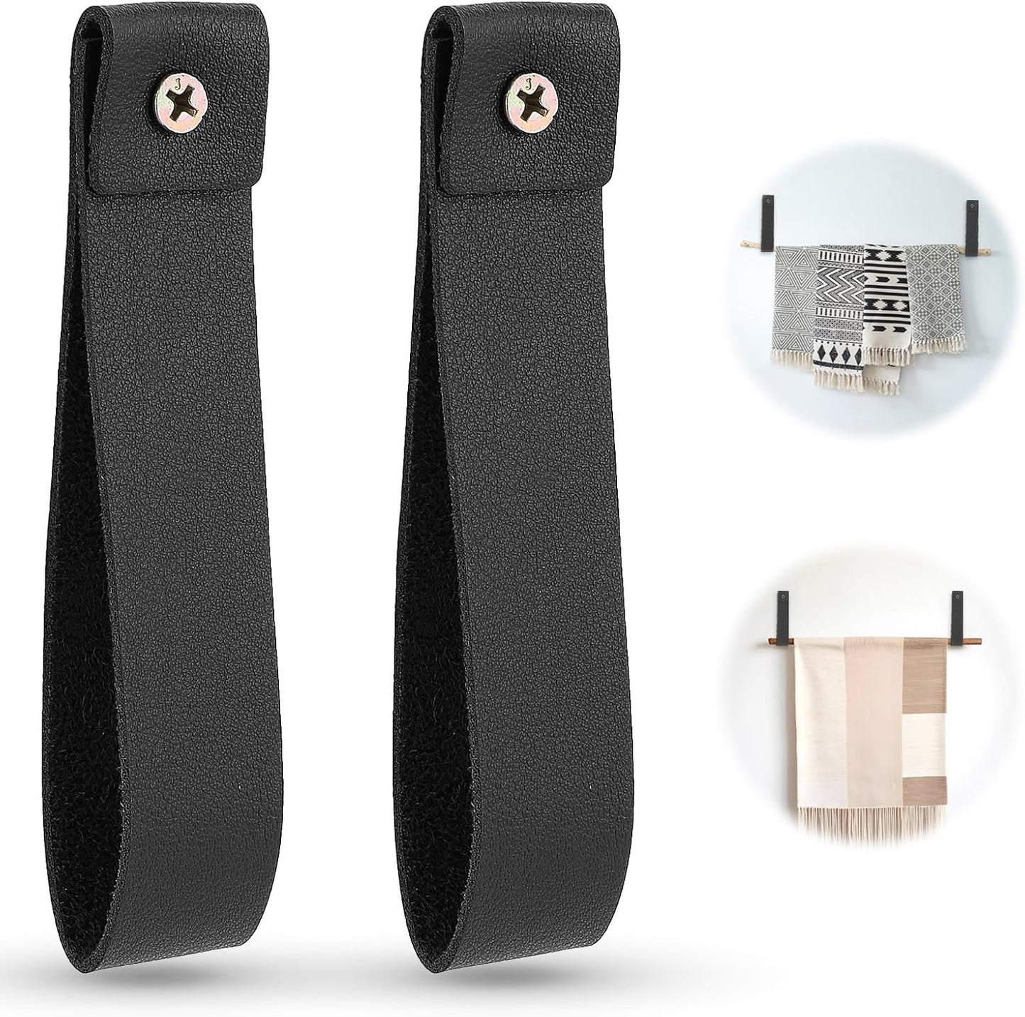 2 Pcs Leather Wall Hooks - Stylish Organization Solution