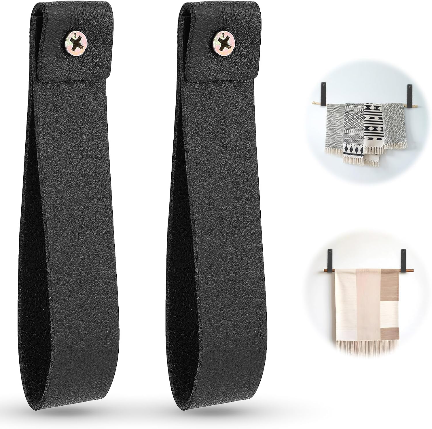 2 Pcs Leather Wall Hooks - Stylish Organization Solution