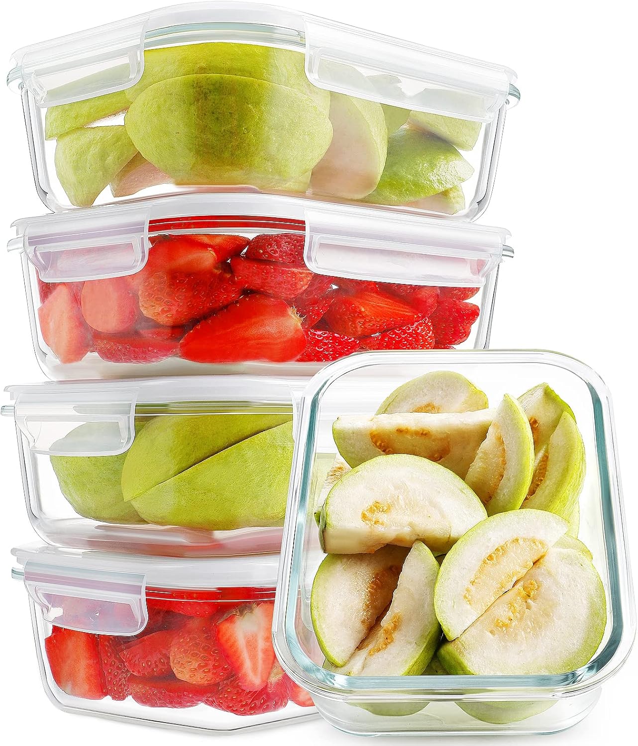 HOMBERKING Large Glass Meal Prep Containers for Food Storage
