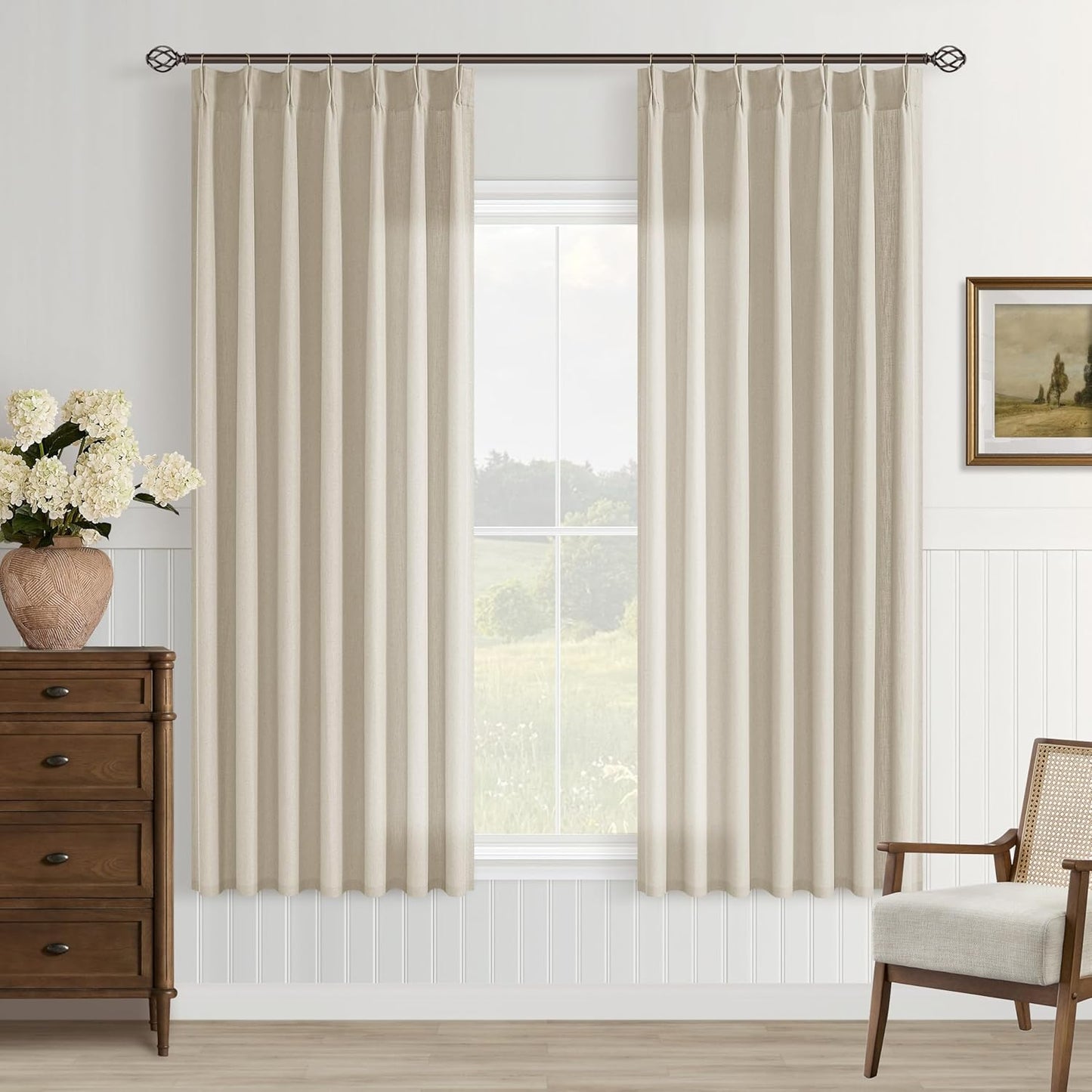 Light Filtering Dining Room Curtains for Boho Farmhouse Style