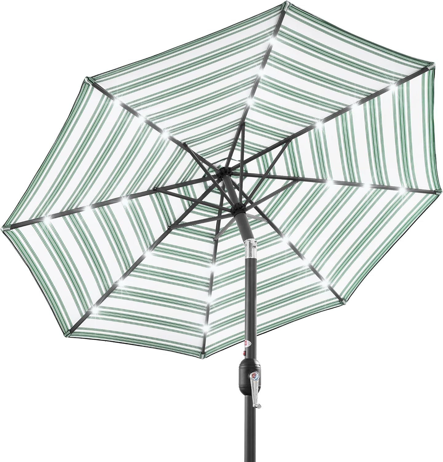 10ft Solar LED Lighted Patio Umbrella with Tilt Adjustment