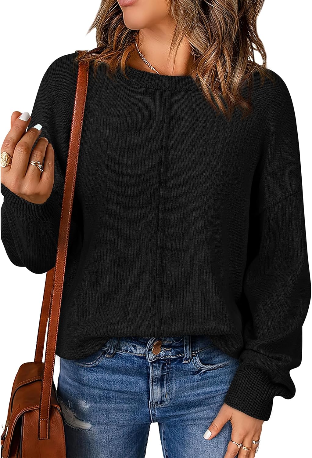 BTFBM Womens Loose Pullover Sweaters for Fall and Winter Wear
