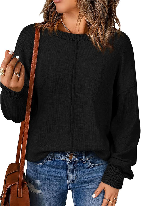BTFBM Womens Loose Pullover Sweaters for Fall Winter Style