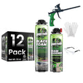 Black Foam Sealant (12x24 Oz) - Outdoor UV Resistant Pond Foam