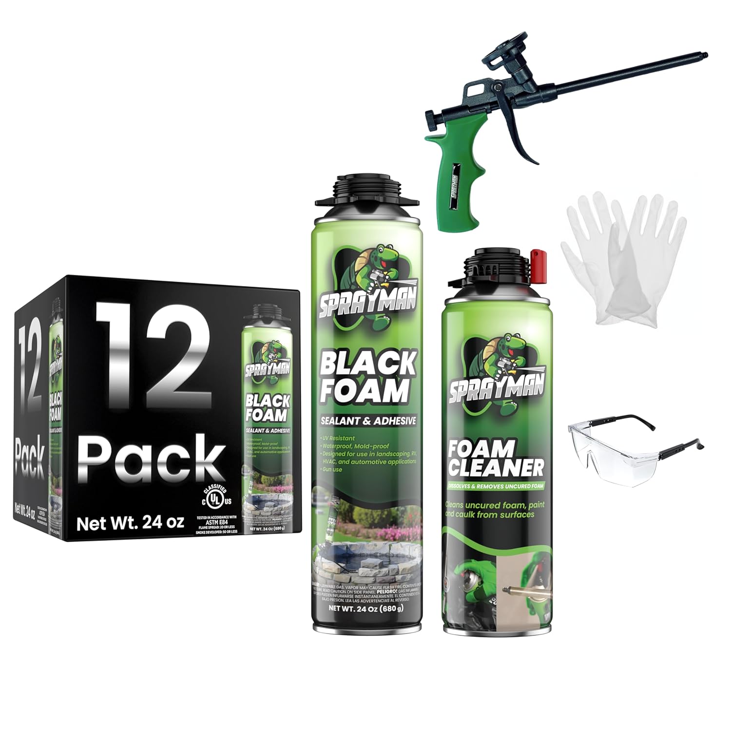 Black Foam Sealant for Ponds and Landscapes - 12 Pack