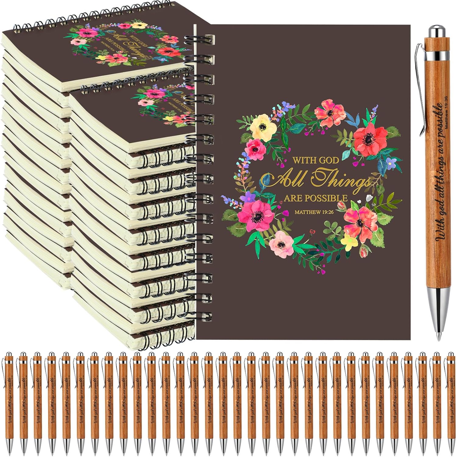 Christian Gifts Set with Scripture Notebook & Pen