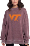 Chicka-d Women's Campus Crew Sweatshirt - Oversized Burnout Fleece