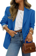 Blazers for Women Leopard Lined Open Front Jacket - Work to Weekend