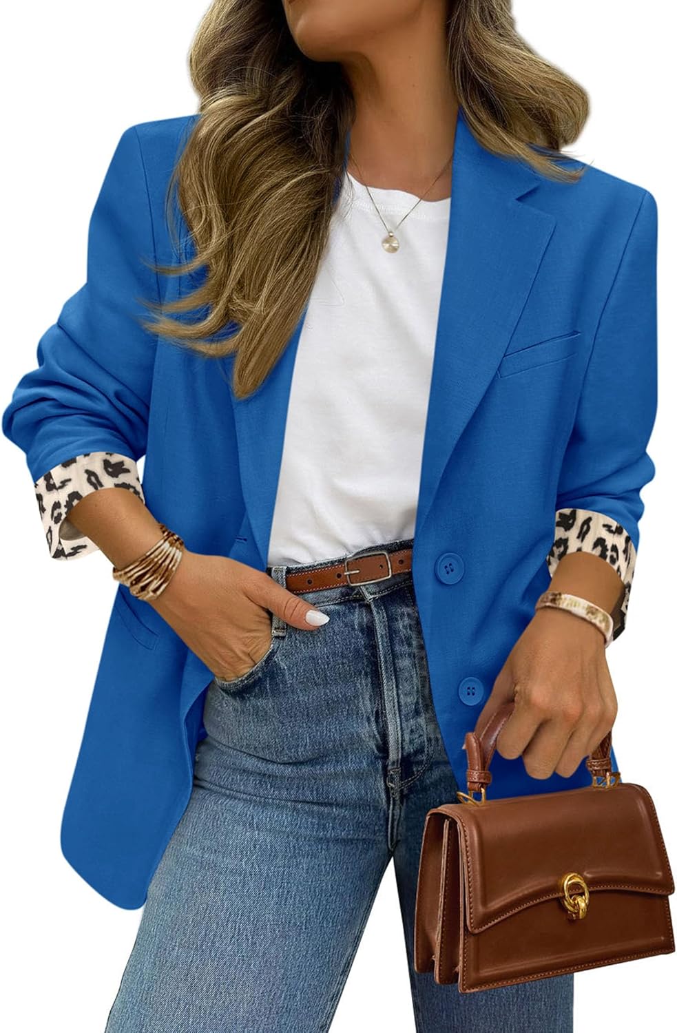 PRETTYGARDEN Blazers for Women: Chic Leopard Print Office Wear