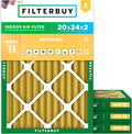 20x24x2 MERV 11 Air Filter 4-Pack - Pet & Allergy Defense