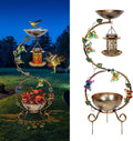3 In 1 Bird Bath for Outside - Solar Feeder with Planter Pedestal
