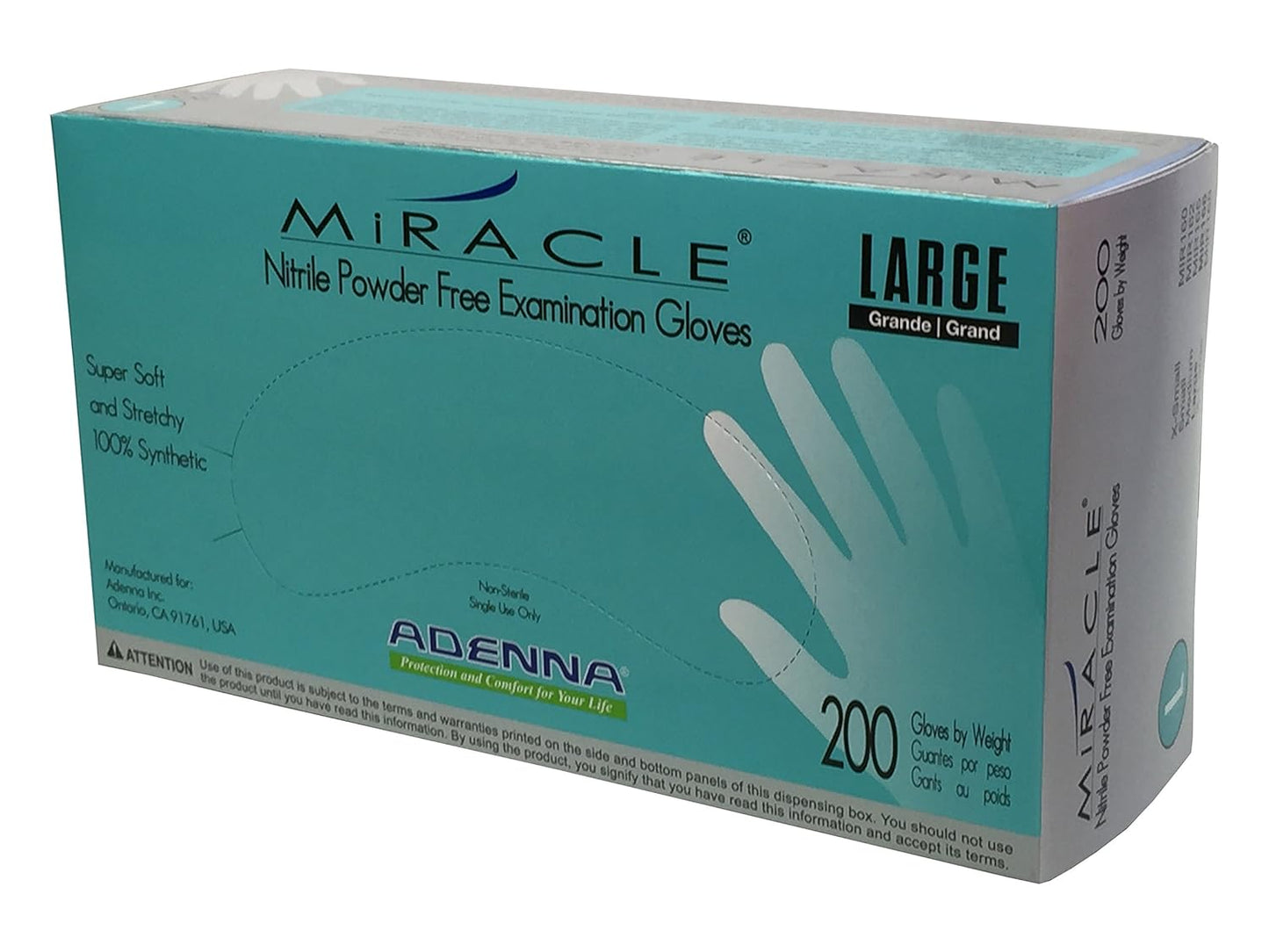 Adenna Miracle 3.5 mil Nitrile Gloves - Medical Grade