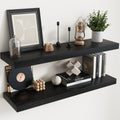 Floating Shelves for Wall 40in Oak Set of 2 - Deep Storage, Invisible