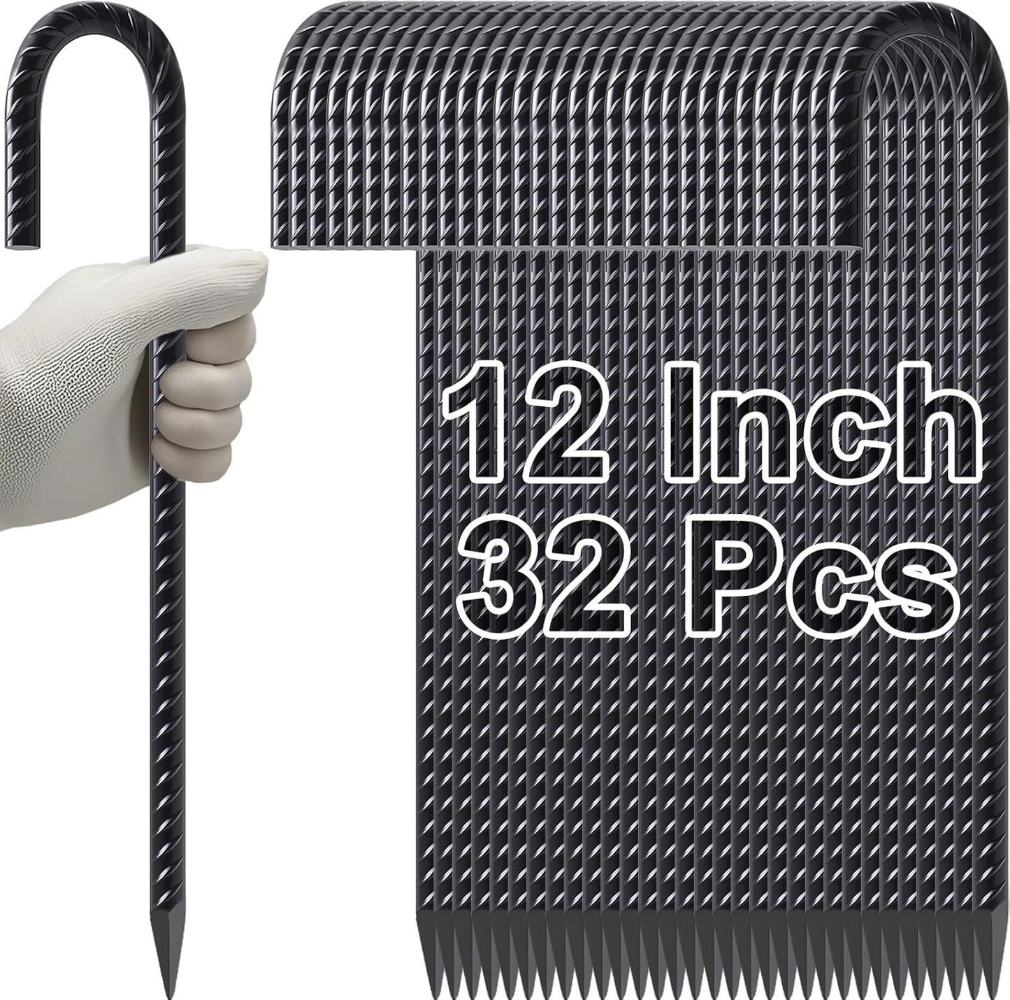 VVOKGO Rebar Stakes 12 Inch Heavy Duty Ground Anchors for Fencing