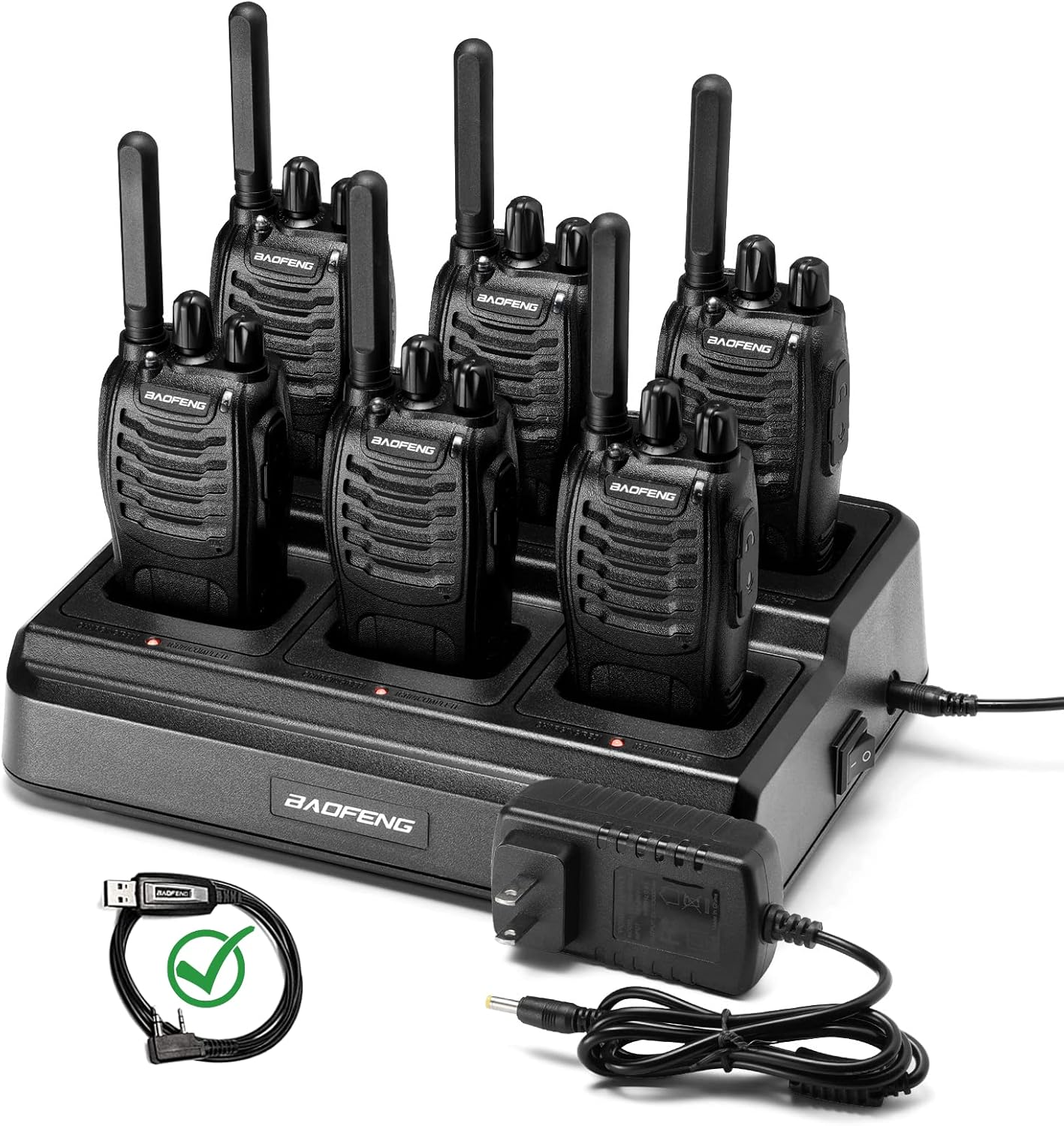 BAOFENG BF-88ST Walkie Talkies Long Range for Adults - 6 Pack