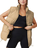 Athlisan Womens Mid-Long Zip Up Puffer Vest - Lightweight Warmth