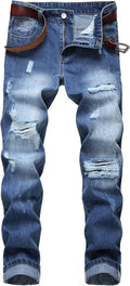 MICKASON Men's Ripped Elasticity Skinny Wild Jeans - Slim Fit Comfort