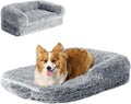 Foldable XL Dog Bed 46x34x6.5 in Faux Fur - Orthopedic Calming Memory