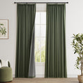 Pinch Pleated 100% Blackout Linen Curtains 84 in - Room Darkening