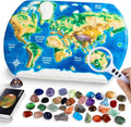 Gemstones Dig Kit for Kids - World Map Rock & Crystal Digging Kit