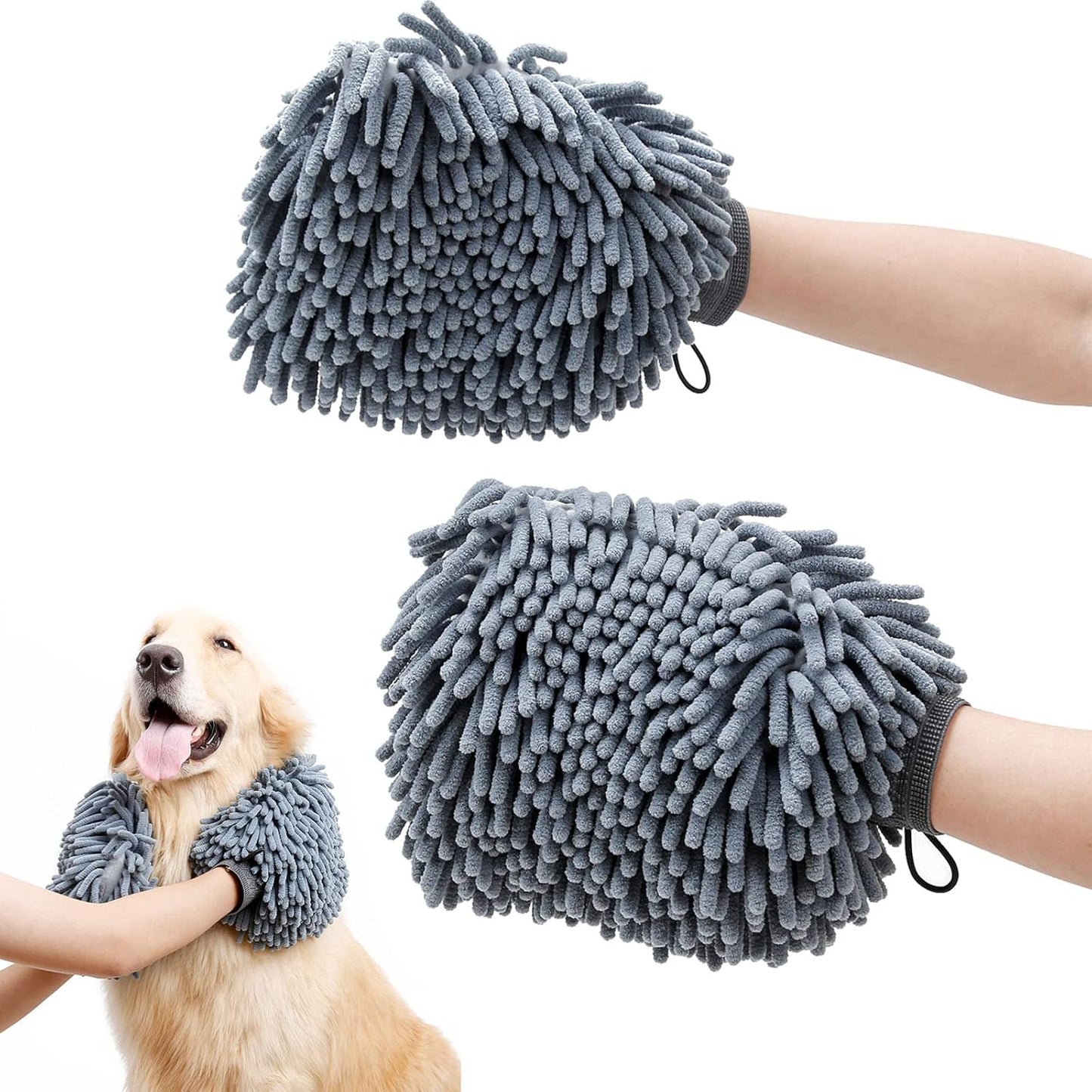 DogLemi Super Absorbent Pet Grooming Mitts