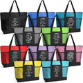 Christian Tote Bags Bulk 10 Pcs with Zipper Pocket - Colorful