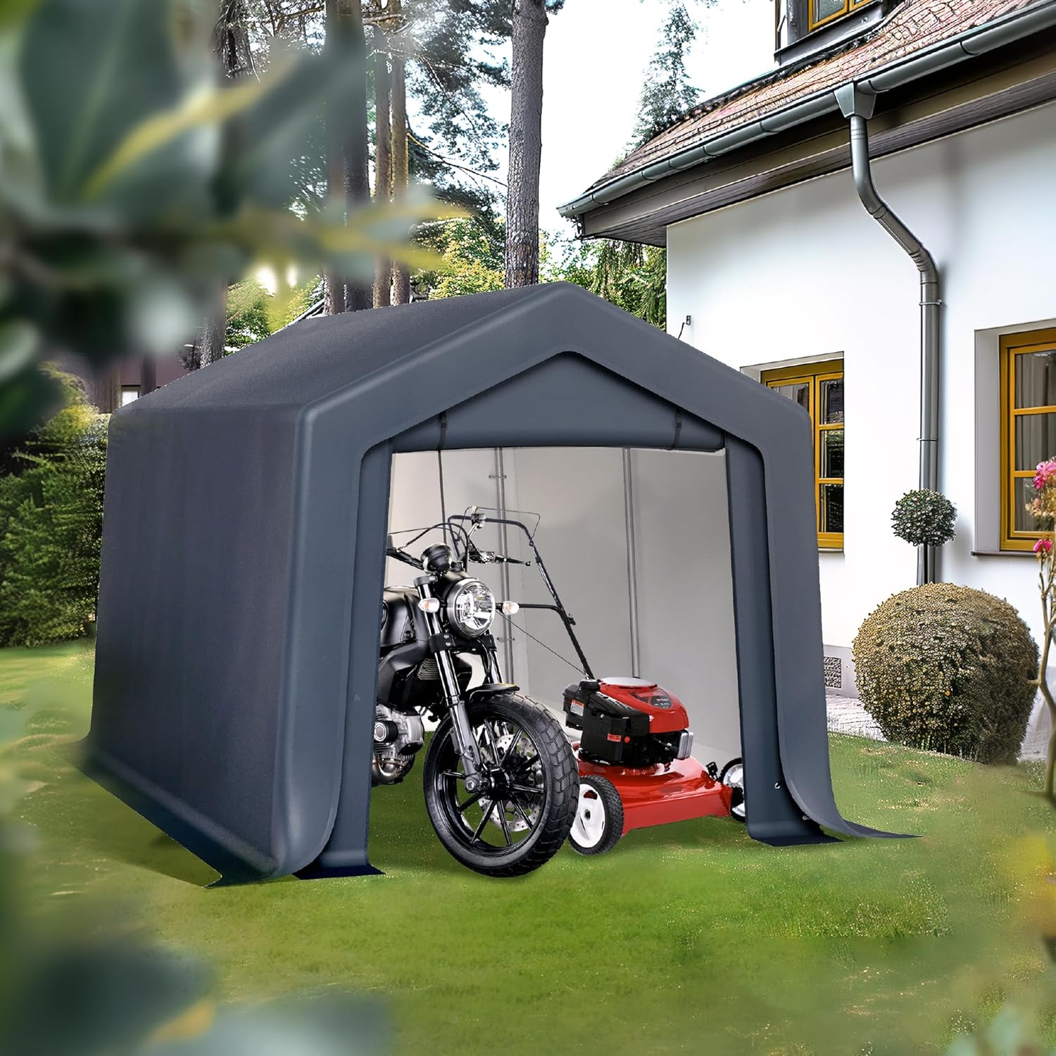 PHI VILLA Outdoor Portable Storage Shelter for Motorcycles and Bikes